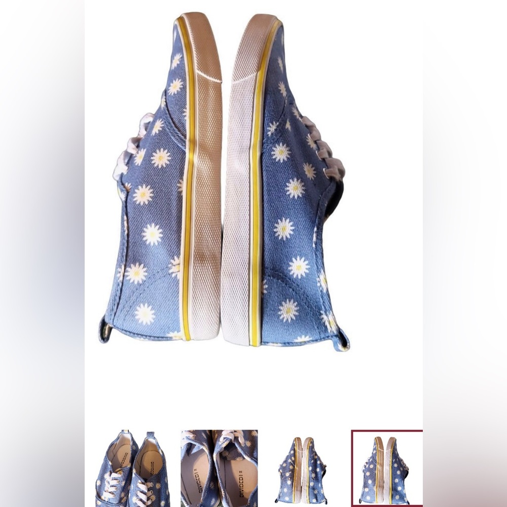 H&M Daisy Flower Shoes Blue White Floral Women's Shoe Size 38